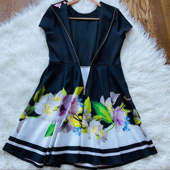 TED BAKER LONDON Vidaa Floral Fit & Flare Dress 5 - Picture 9 of 15